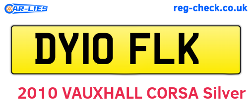 DY10FLK are the vehicle registration plates.