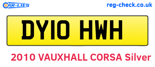 DY10HWH are the vehicle registration plates.