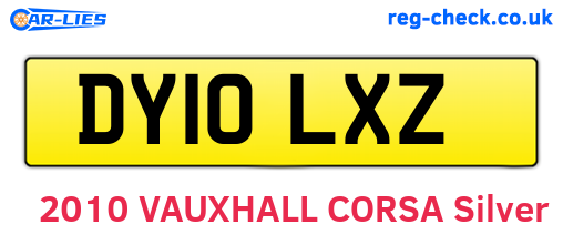 DY10LXZ are the vehicle registration plates.