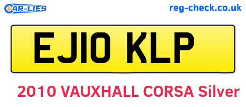 EJ10KLP are the vehicle registration plates.