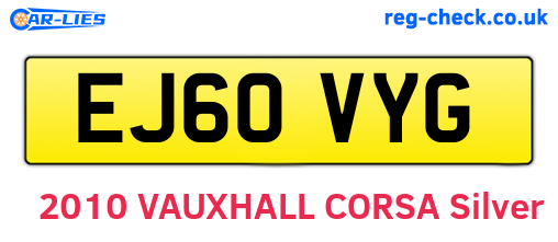 EJ60VYG are the vehicle registration plates.