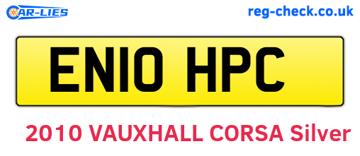EN10HPC are the vehicle registration plates.