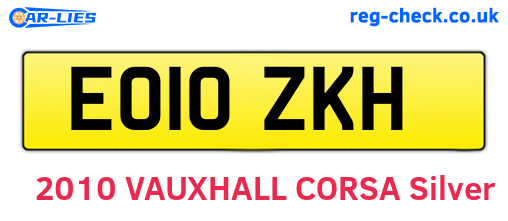 EO10ZKH are the vehicle registration plates.