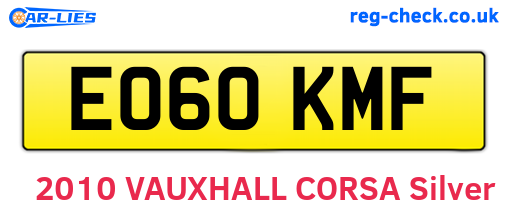 EO60KMF are the vehicle registration plates.