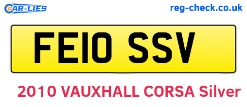 FE10SSV are the vehicle registration plates.