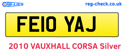 FE10YAJ are the vehicle registration plates.