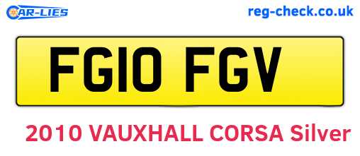 FG10FGV are the vehicle registration plates.