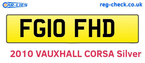 FG10FHD are the vehicle registration plates.