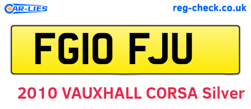 FG10FJU are the vehicle registration plates.