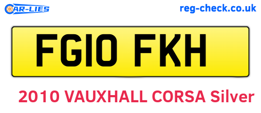 FG10FKH are the vehicle registration plates.