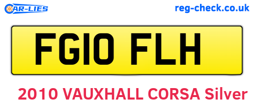 FG10FLH are the vehicle registration plates.