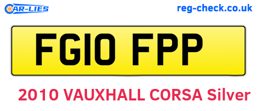 FG10FPP are the vehicle registration plates.