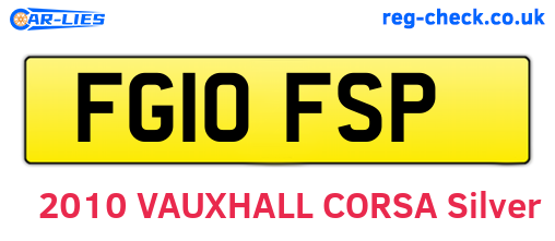 FG10FSP are the vehicle registration plates.
