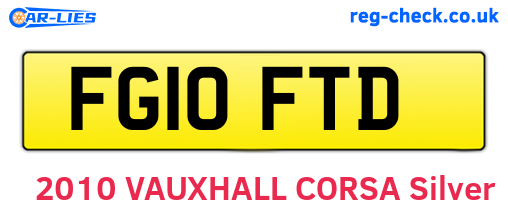 FG10FTD are the vehicle registration plates.
