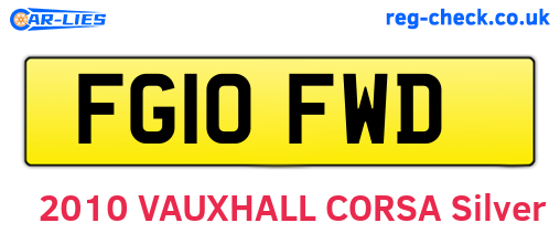 FG10FWD are the vehicle registration plates.