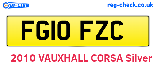 FG10FZC are the vehicle registration plates.