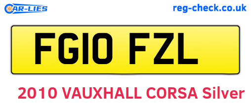 FG10FZL are the vehicle registration plates.