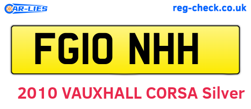 FG10NHH are the vehicle registration plates.
