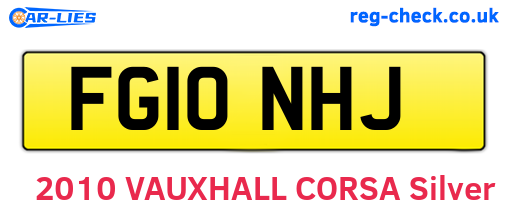 FG10NHJ are the vehicle registration plates.