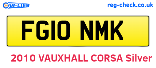 FG10NMK are the vehicle registration plates.