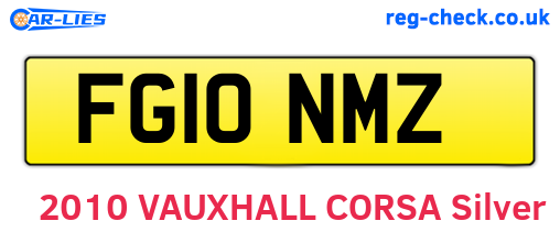 FG10NMZ are the vehicle registration plates.