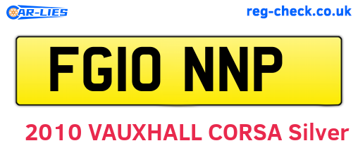 FG10NNP are the vehicle registration plates.