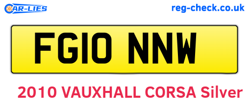 FG10NNW are the vehicle registration plates.