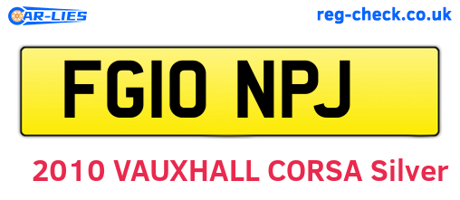 FG10NPJ are the vehicle registration plates.