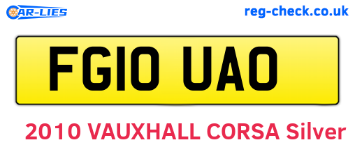 FG10UAO are the vehicle registration plates.