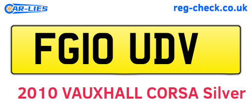 FG10UDV are the vehicle registration plates.