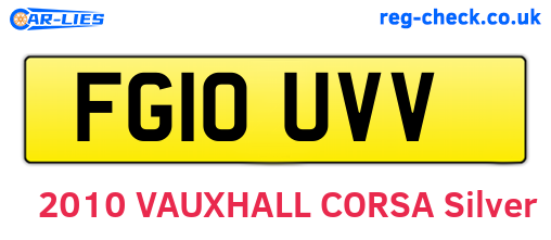 FG10UVV are the vehicle registration plates.