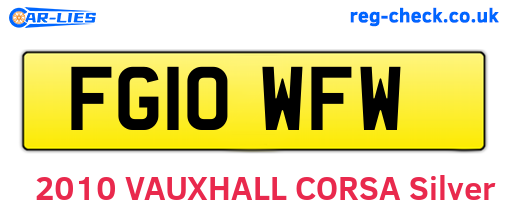 FG10WFW are the vehicle registration plates.