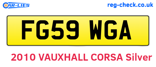FG59WGA are the vehicle registration plates.