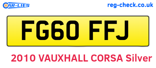 FG60FFJ are the vehicle registration plates.