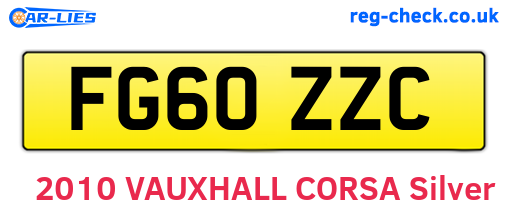 FG60ZZC are the vehicle registration plates.