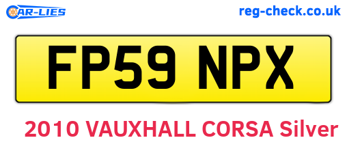 FP59NPX are the vehicle registration plates.