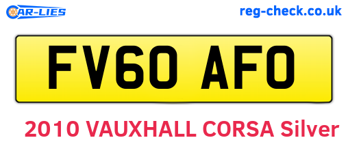 FV60AFO are the vehicle registration plates.