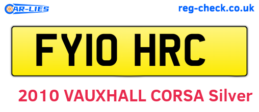 FY10HRC are the vehicle registration plates.