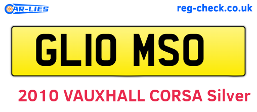 GL10MSO are the vehicle registration plates.