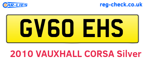 GV60EHS are the vehicle registration plates.