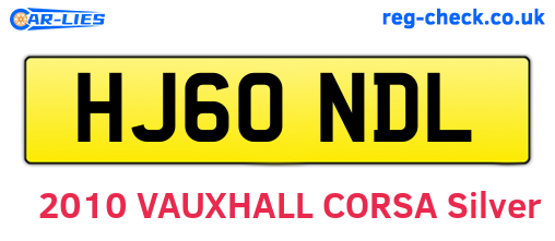 HJ60NDL are the vehicle registration plates.