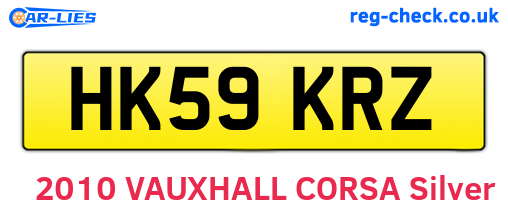 HK59KRZ are the vehicle registration plates.