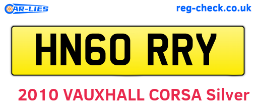 HN60RRY are the vehicle registration plates.