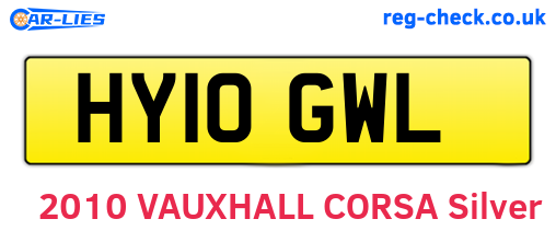 HY10GWL are the vehicle registration plates.