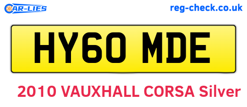 HY60MDE are the vehicle registration plates.