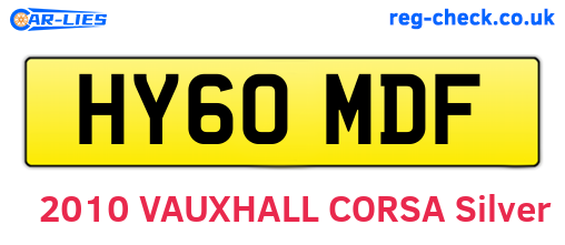 HY60MDF are the vehicle registration plates.