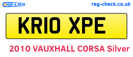 KR10XPE are the vehicle registration plates.