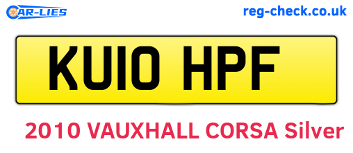 KU10HPF are the vehicle registration plates.