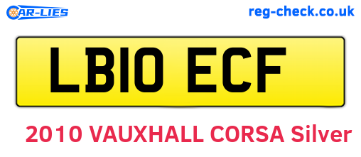 LB10ECF are the vehicle registration plates.