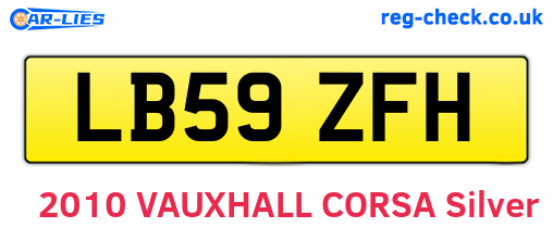 LB59ZFH are the vehicle registration plates.